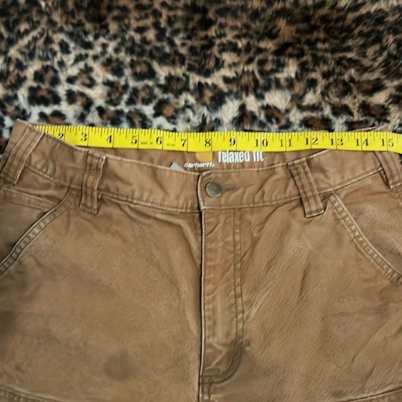 Carhartt Brown Relaxed Fit Double Knees Work Distressed Pants - Picture 6 of 13